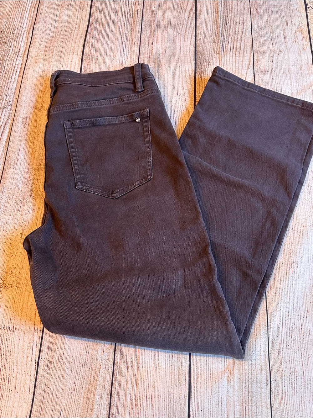 Mica Denim Brown Button Fly Straight Leg Jeans Size 29